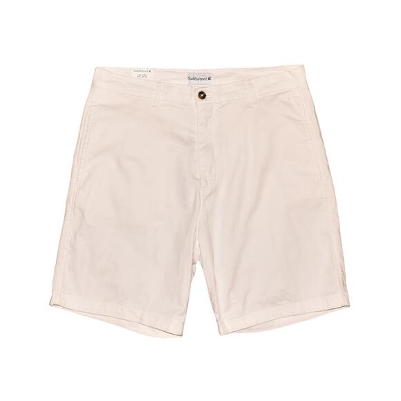 SADDLEBRED NEW $50 Comfort Flex 9" Flat Front Chino Pant White Men's 32 - Picture 1 of 3